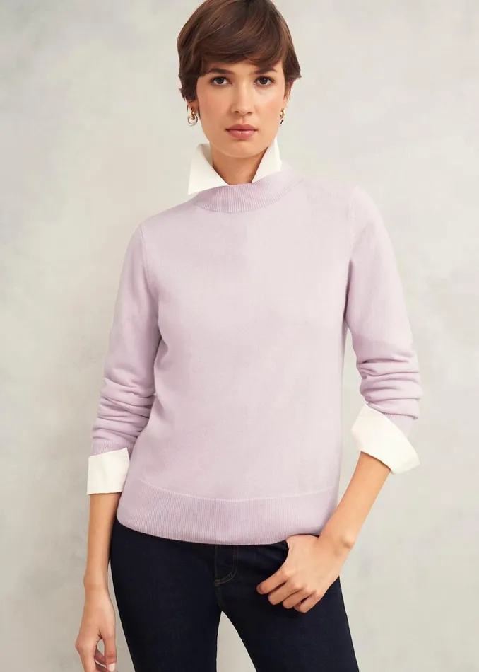 Women Jumpers and Cardigans Hobbs Indah Jumper With Cashmere Dusted Pink