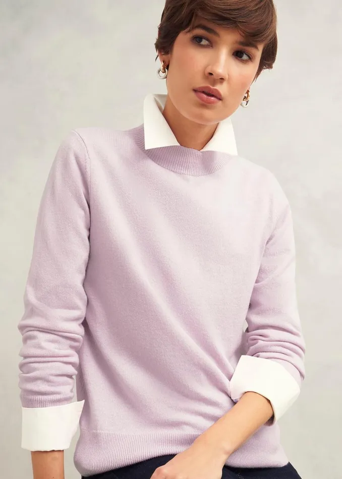 Women Jumpers and Cardigans Hobbs Indah Jumper With Cashmere Dusted Pink