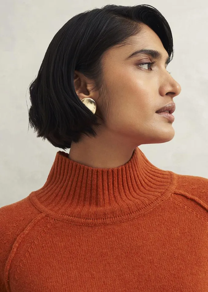 Women Jumpers and Cardigans Hobbs Lorraine Wool Blend Jumper Burnt Orange