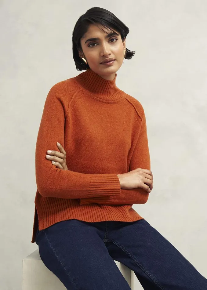Women Jumpers and Cardigans Hobbs Lorraine Wool Blend Jumper Burnt Orange