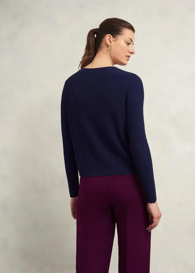 Women Jumpers and Cardigans Hobbs Trina Woven Front Cardigan Hobbs Navy
