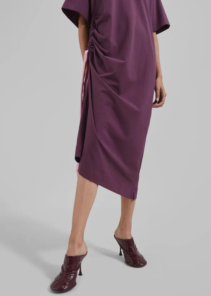 Women Jw Anderson Satin Tie TShirt Dress 8211 Plum The Frankie Shop Dresses