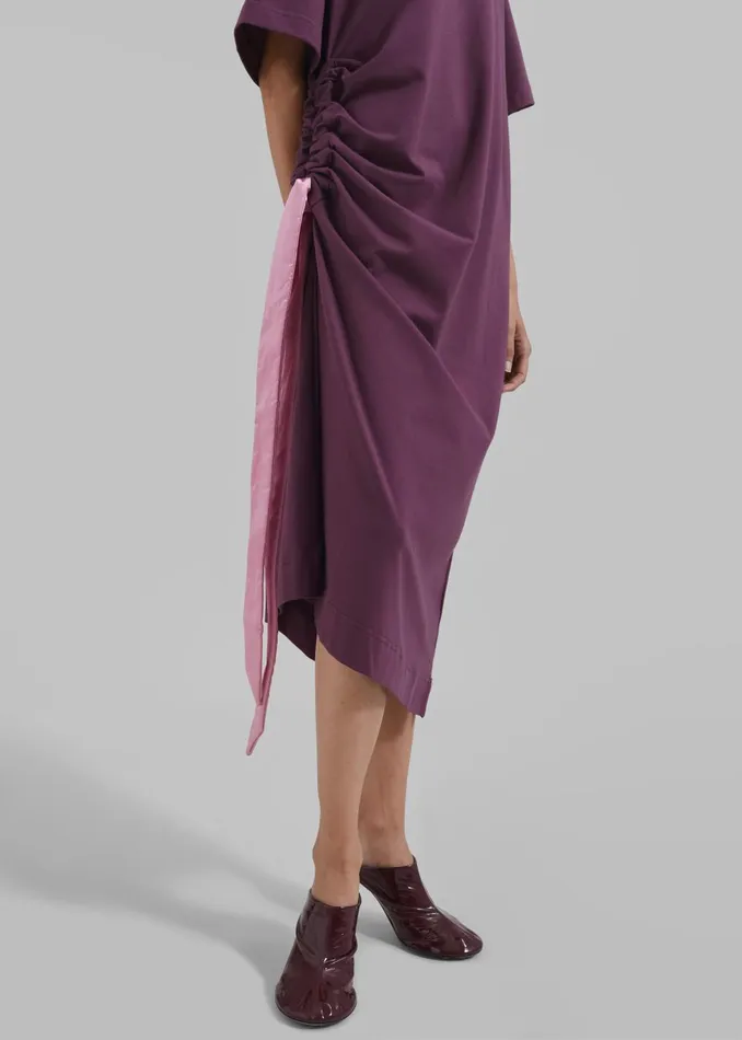 Women Jw Anderson Satin Tie TShirt Dress 8211 Plum The Frankie Shop Dresses