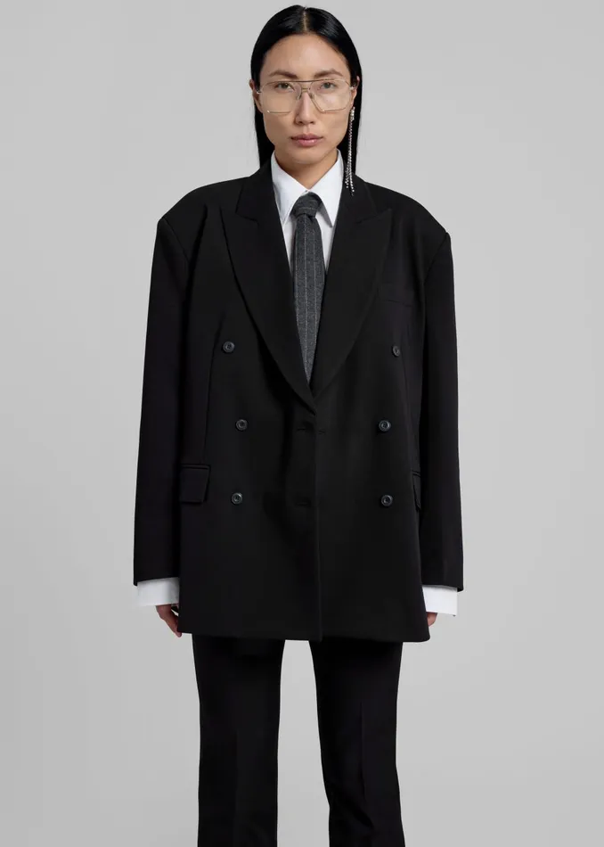 Women Kelsey Double Breasted Blazer 8211 Black The Frankie Shop Outerwear