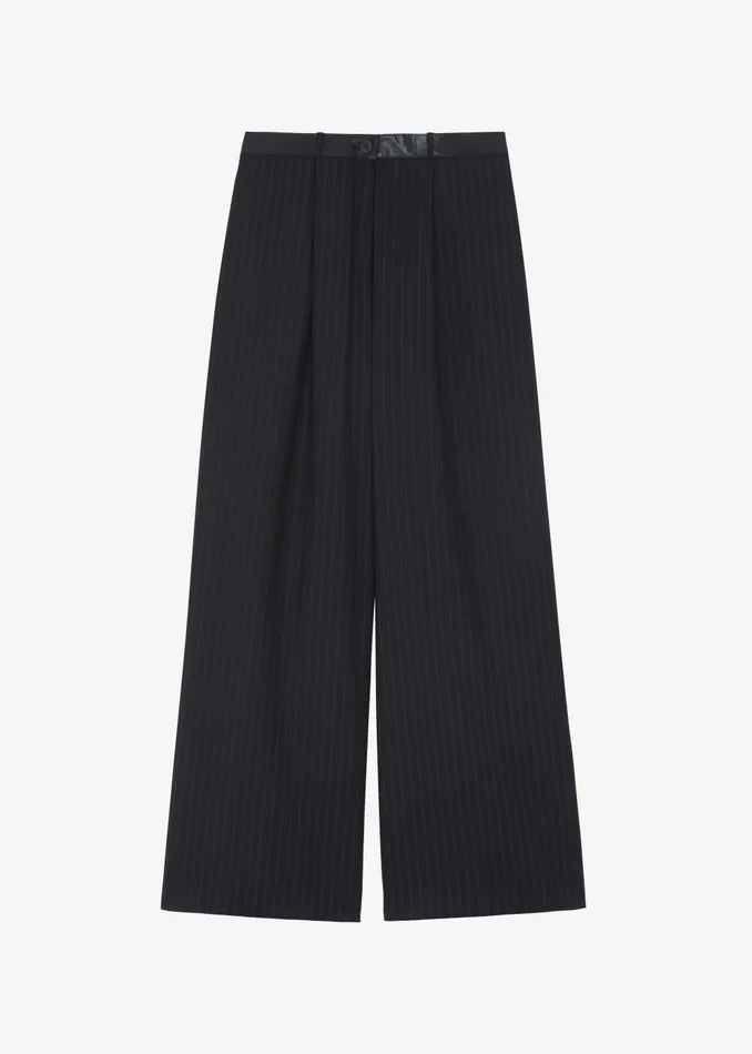 Women Kerry Trousers 8211 Black Pinstripe The Frankie Shop Bottoms