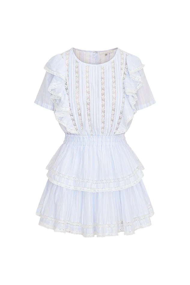 WomenKids Dresses LoveShackFancy Natasha Stripe Cotton Mini Dress Vintage Voyage