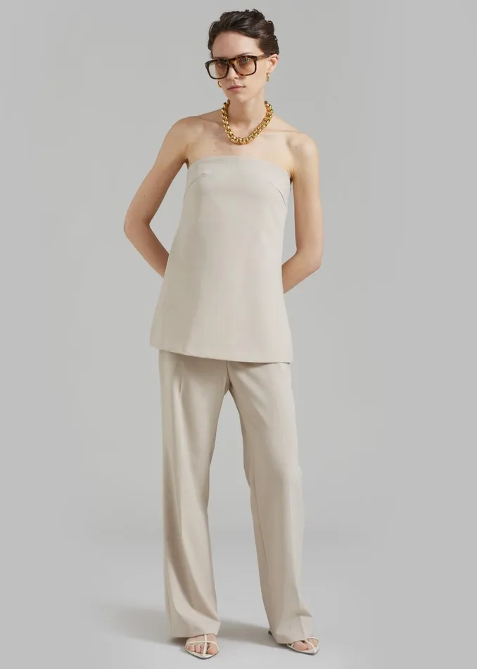 Women Kit Trousers 8211 Beige The Frankie Shop Bottoms