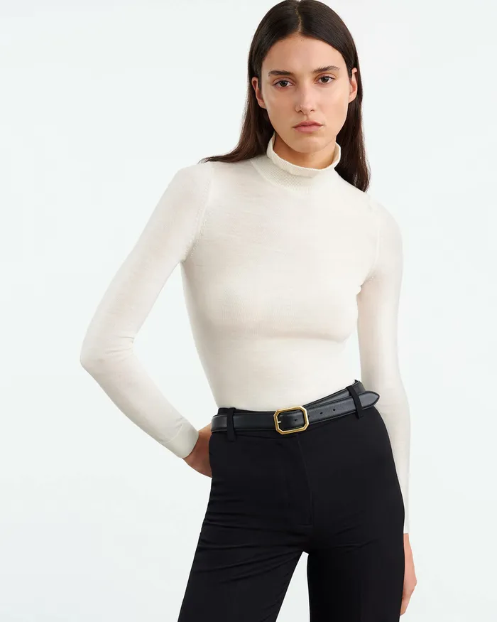 Women Knits and Sweaters Nili Lotan BOBBIE TURTLENECK SWEATER Ivory