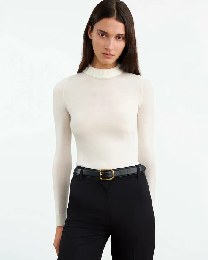 Women Knits and Sweaters Nili Lotan BOBBIE TURTLENECK SWEATER Ivory