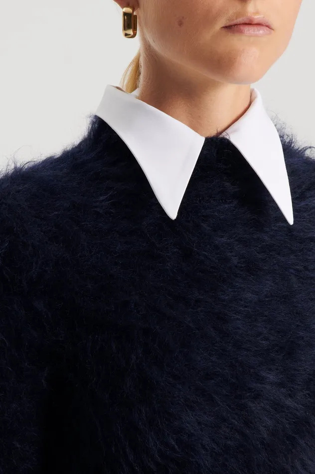 Women Knitwear Scanlan Theodore BRUSHED MOHAIR SLIM SWEATER NAVY