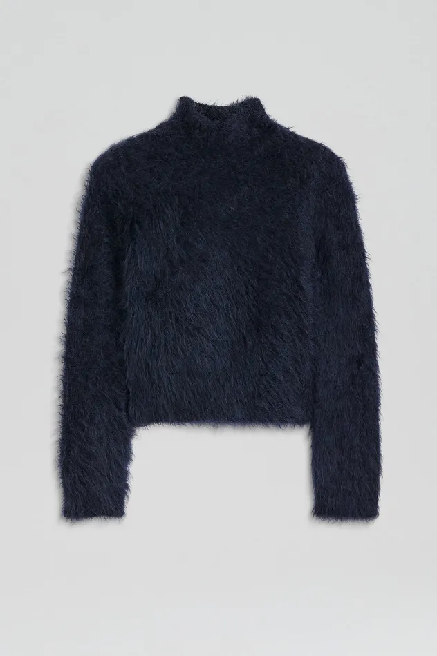 Women Knitwear Scanlan Theodore BRUSHED MOHAIR SLIM SWEATER NAVY