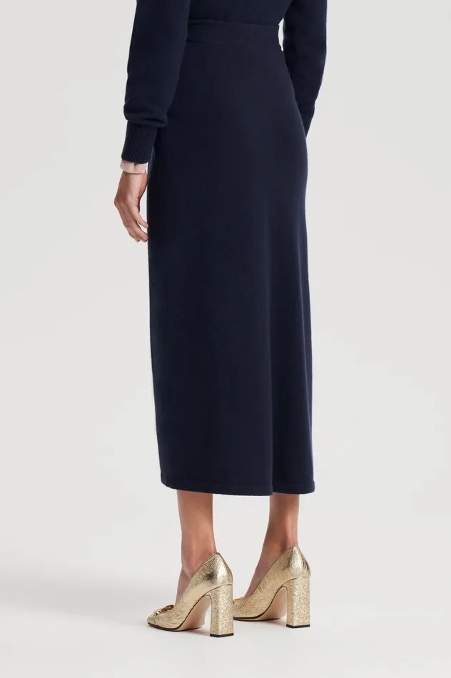 Women Knitwear Scanlan Theodore CASHMERE SARONG SKIRT NAVY Women Knitwear Scanlan Theodore CASHMERE SARONG SKIRT NAVY