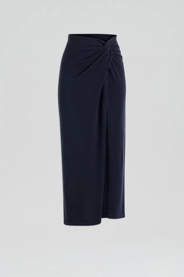 Women Knitwear Scanlan Theodore CASHMERE SARONG SKIRT NAVY Women Knitwear Scanlan Theodore CASHMERE SARONG SKIRT NAVY