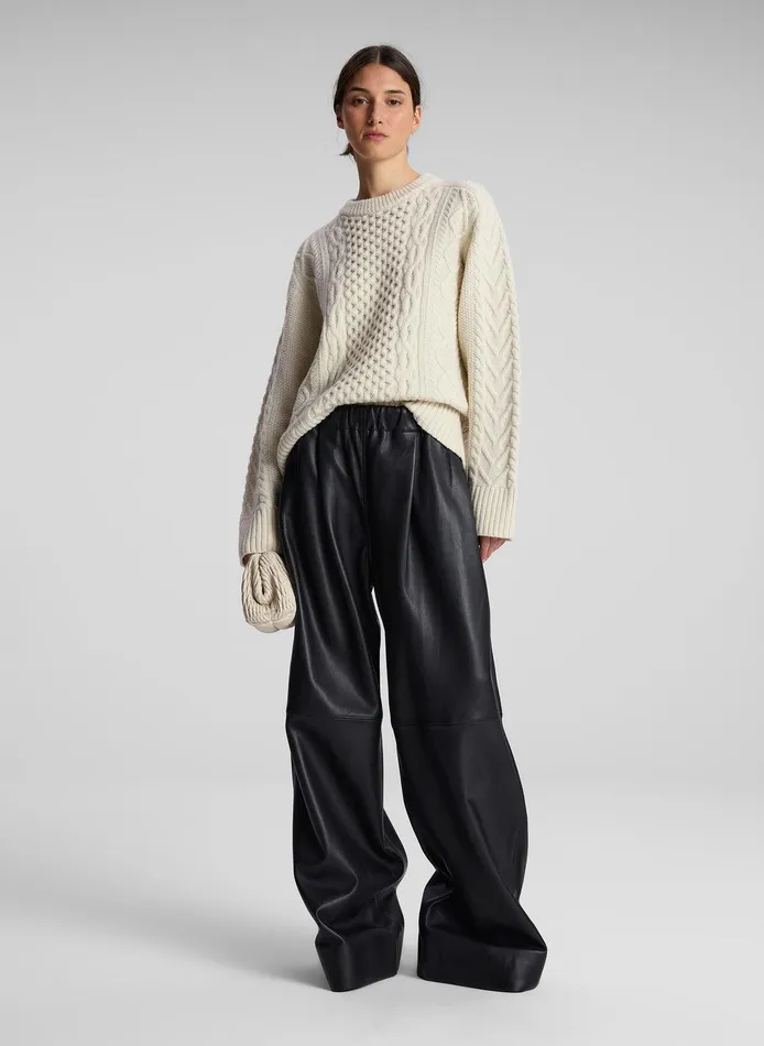 Women Kyra Merino Cable Knit Sweater Off White ALC Knitwear