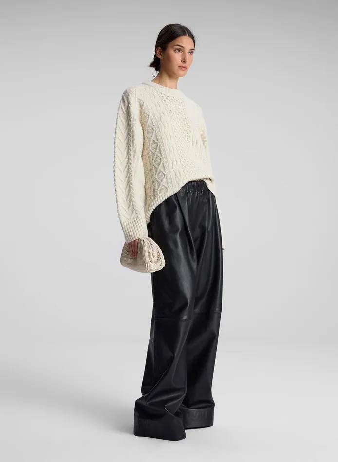 Women Kyra Merino Cable Knit Sweater Off White ALC Knitwear
