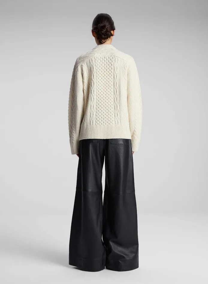 Women Kyra Merino Cable Knit Sweater Off White ALC Knitwear