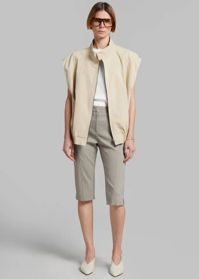 Women Lance Sleeveless Bomber Jacket 8211 Beige The Frankie Shop Outerwear