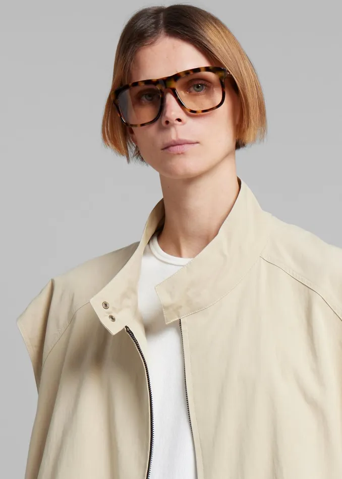 Women Lance Sleeveless Bomber Jacket 8211 Beige The Frankie Shop Outerwear