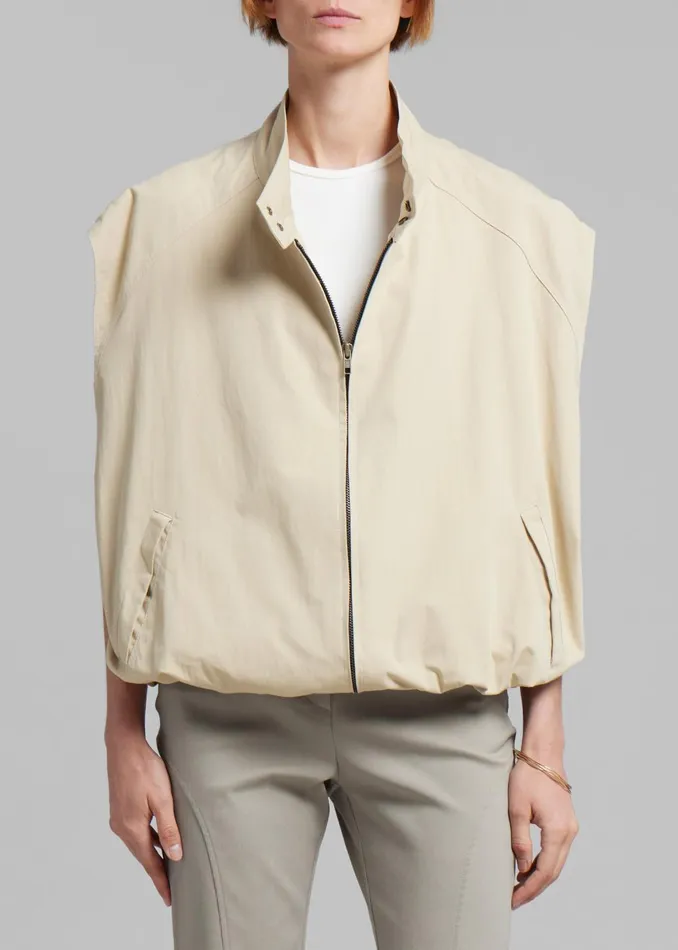 Women Lance Sleeveless Bomber Jacket 8211 Beige The Frankie Shop Outerwear