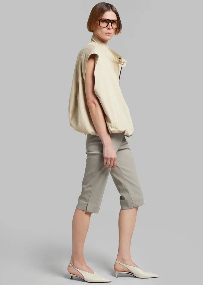 Women Lance Sleeveless Bomber Jacket 8211 Beige The Frankie Shop Outerwear
