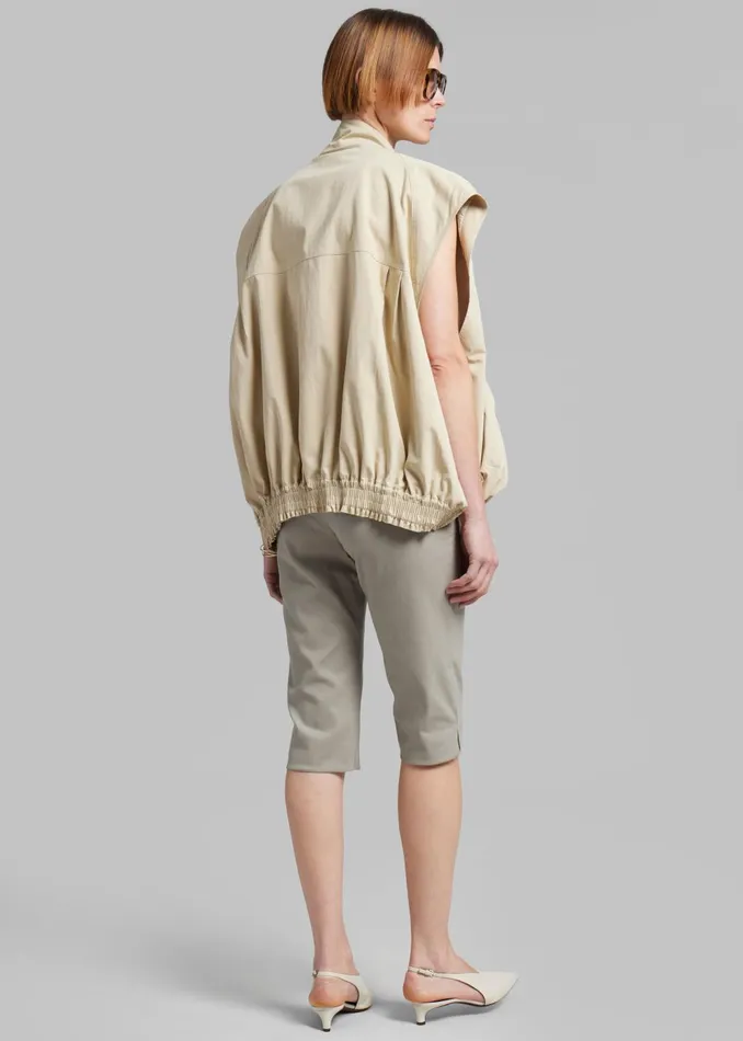 Women Lance Sleeveless Bomber Jacket 8211 Beige The Frankie Shop Outerwear