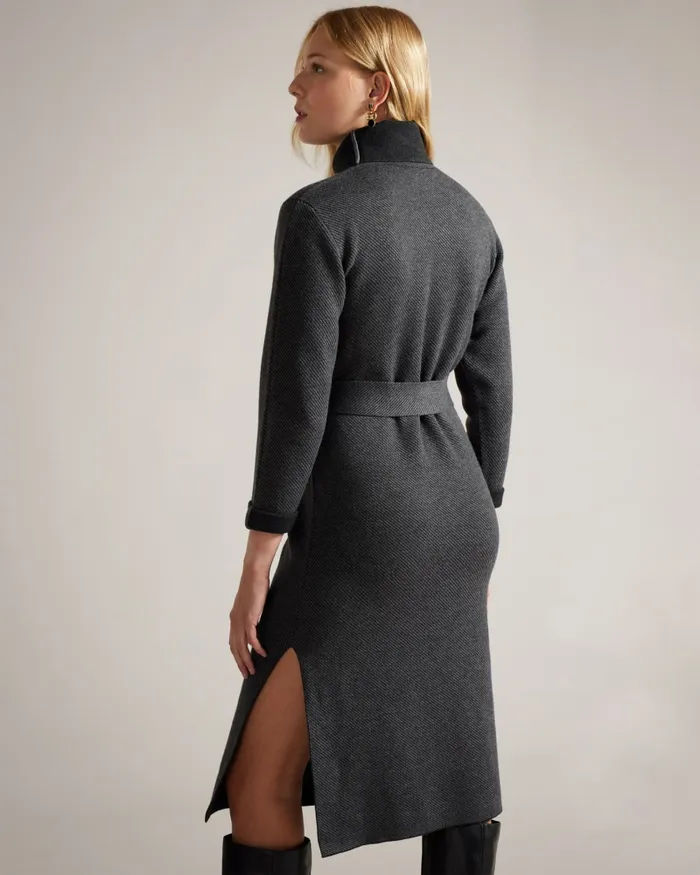 Women LARALEE 8211 Relaxed Fit Knitted Dress Dark Grey Ted Baker Dresses