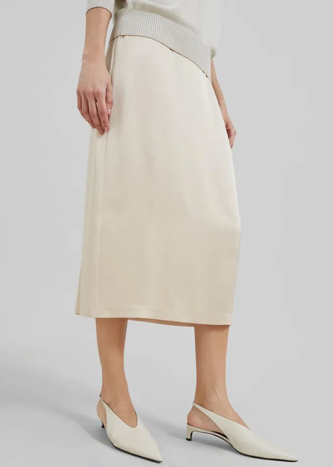 Women Lea Satin Midi Skirt 8211 Ivory The Frankie Shop Bottoms