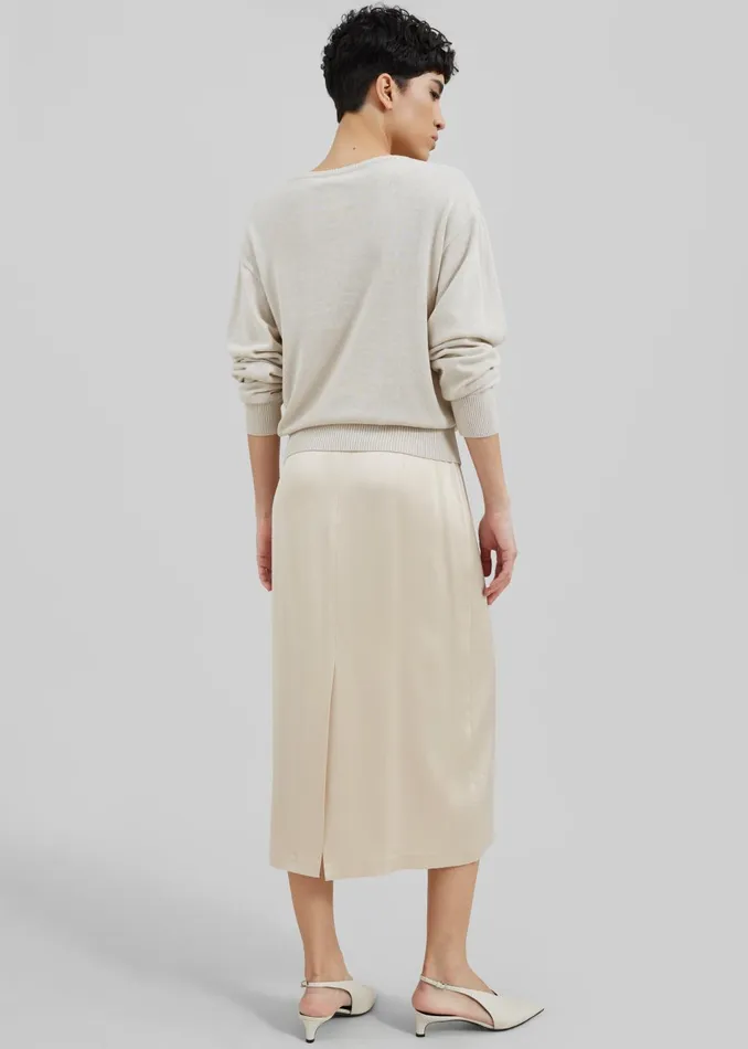 Women Lea Satin Midi Skirt 8211 Ivory The Frankie Shop Bottoms