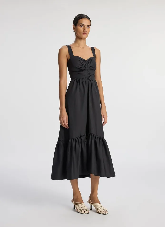 Women Lilah II Cotton Midi Dress Black ALC Dresses