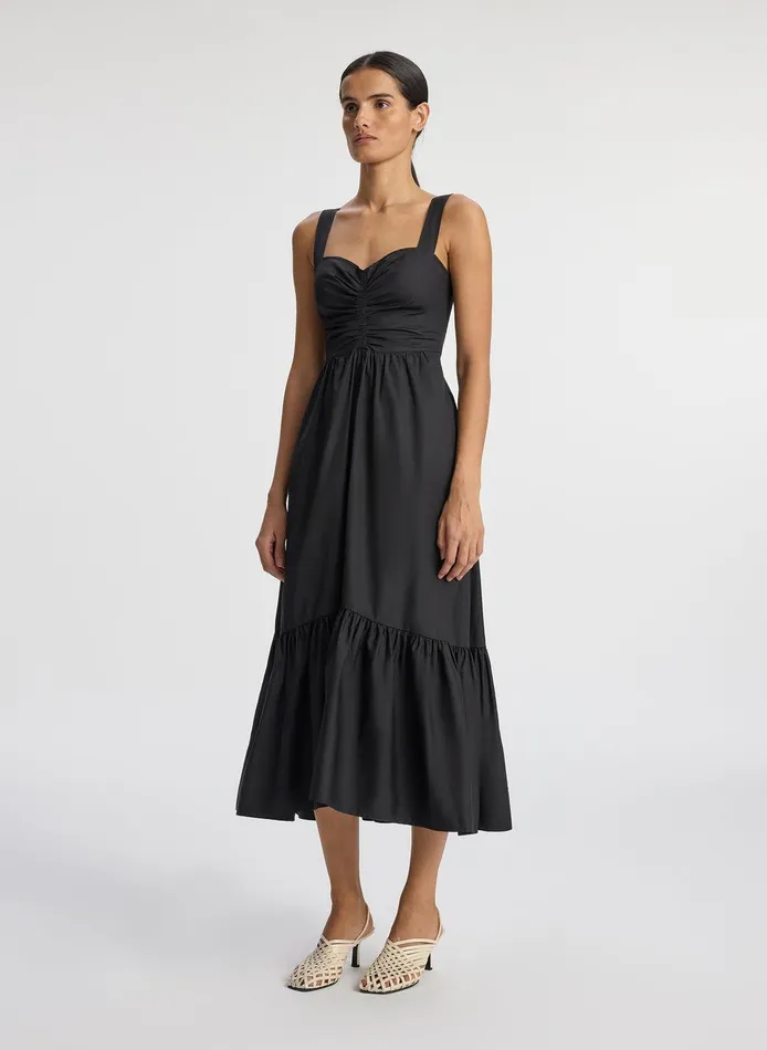 Women Lilah II Cotton Midi Dress Black ALC Dresses