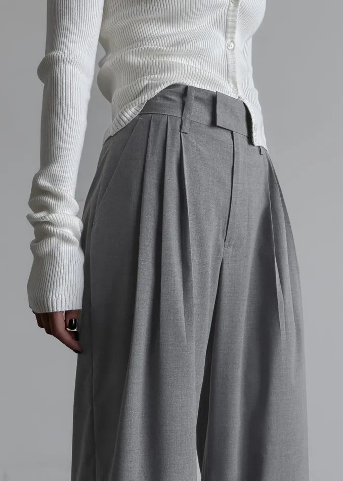 Women Linna Trousers 8211 Light Grey The Frankie Shop Bottoms