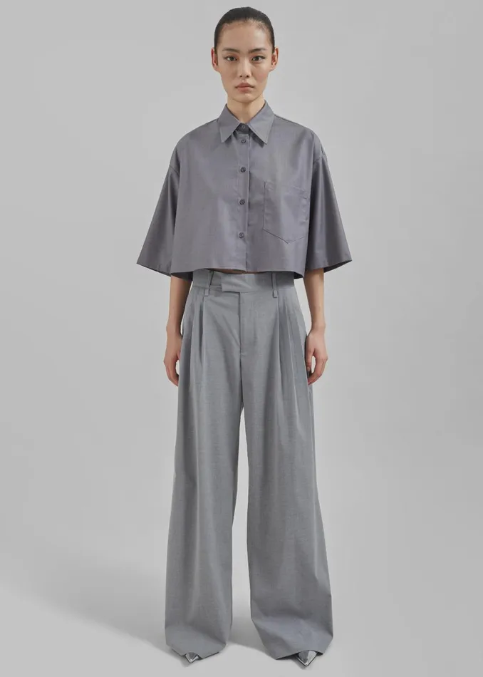 Women Linna Trousers 8211 Light Grey The Frankie Shop Bottoms