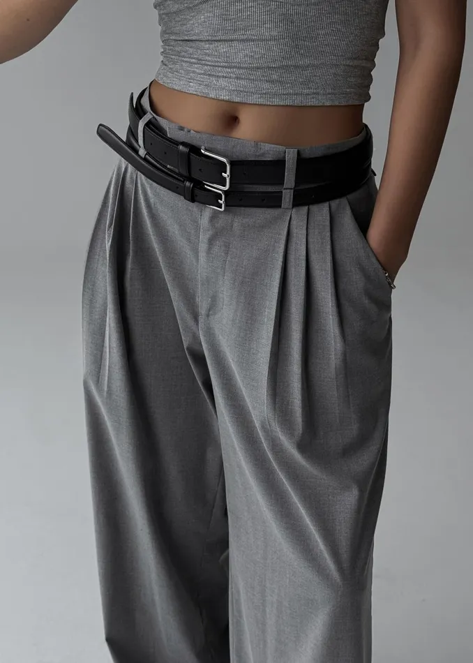 Women Linna Trousers 8211 Light Grey The Frankie Shop Bottoms