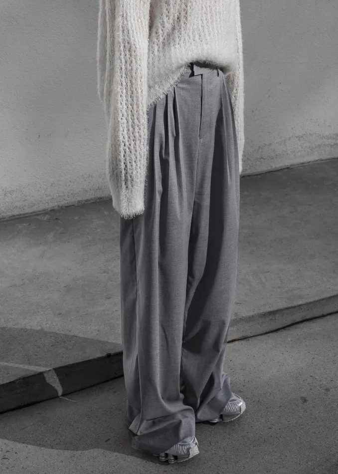 Women Linna Trousers 8211 Light Grey The Frankie Shop Bottoms