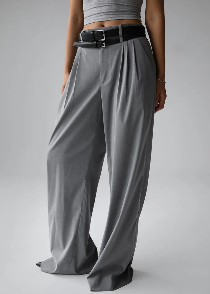 Women Linna Trousers 8211 Light Grey The Frankie Shop Bottoms