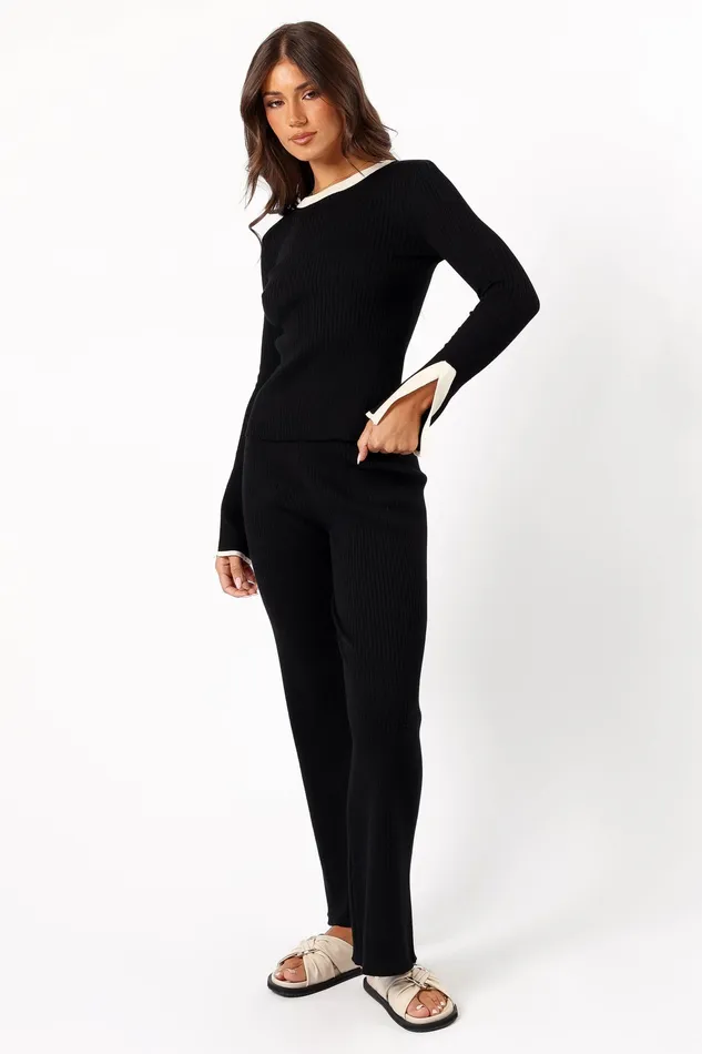 Women Lizbeth Knit Pant 8211 Black Black Loungewear petalandpup