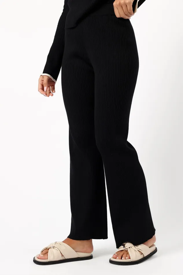 Women Lizbeth Knit Pant 8211 Black Black Loungewear petalandpup