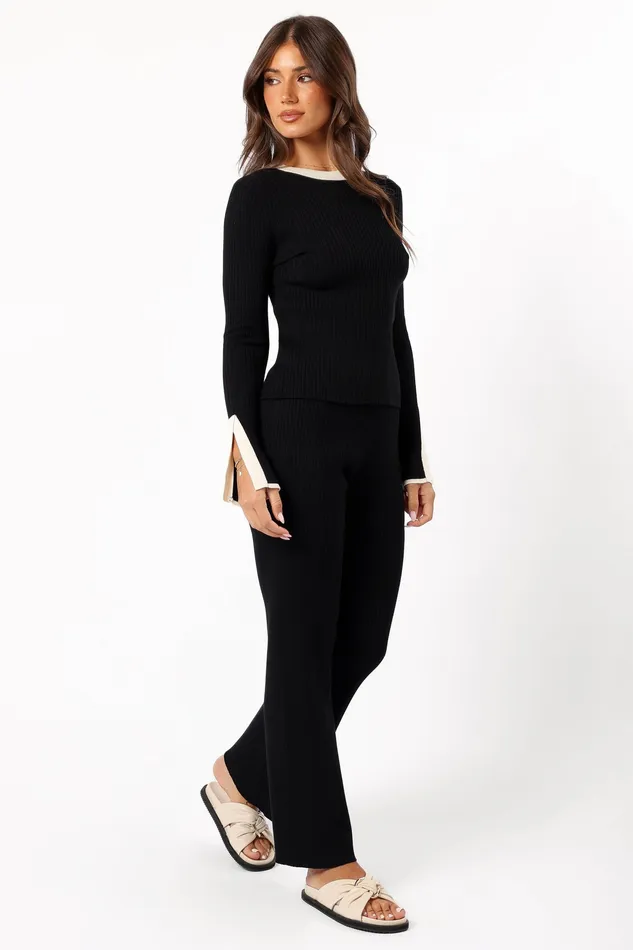 Women Lizbeth Knit Pant 8211 Black Black Loungewear petalandpup