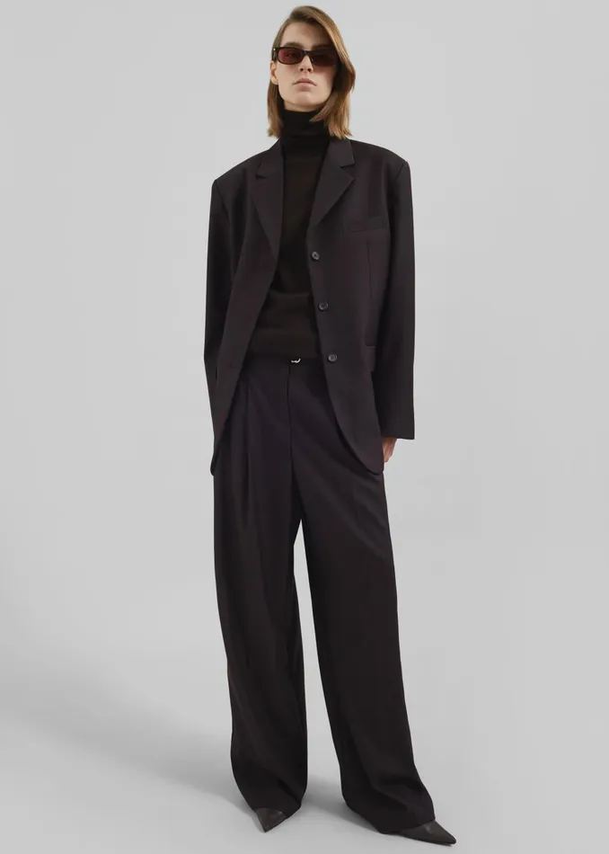 Women Loma Pintuck Trousers 8211 Brown The Frankie Shop Bottoms