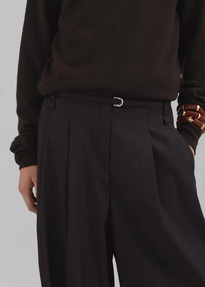 Women Loma Pintuck Trousers 8211 Brown The Frankie Shop Bottoms