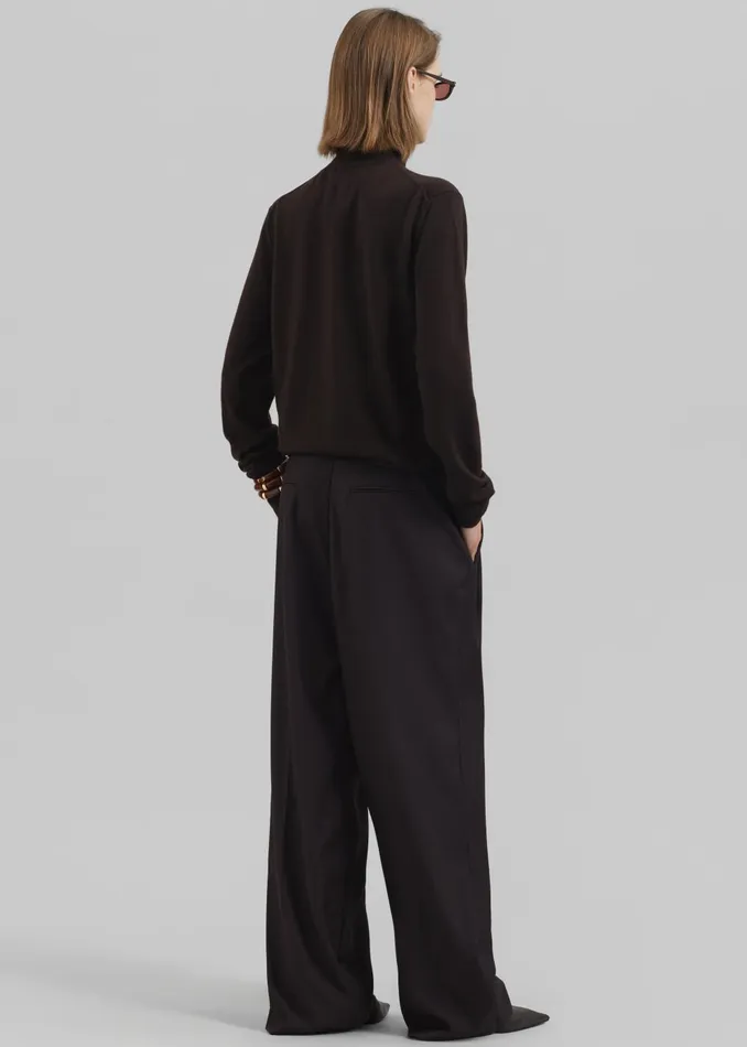 Women Loma Pintuck Trousers 8211 Brown The Frankie Shop Bottoms