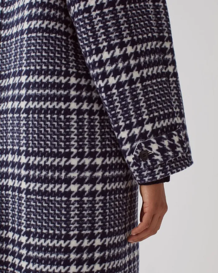 Women Long Coat Houndstooth Ble Comptoir Des Cotonniers Coats and Jackets