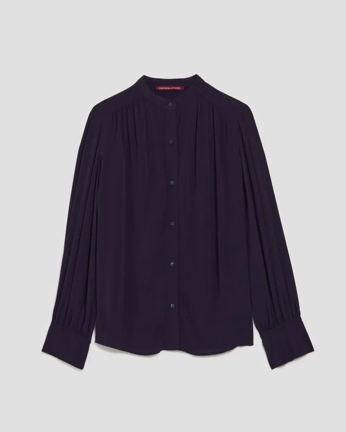 Women LongSleeve Silky Shirt Night Sky Comptoir Des Cotonniers Blouses and Shirts and Tops