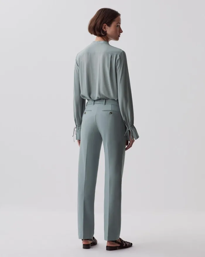 Women LongSleeve Silky Shirt Slate Blue Comptoir Des Cotonniers Blouses and Shirts and Tops Women LongSleeve Silky Shirt Slate Blue Comptoir Des Cotonniers Blouses and Shirts and Tops