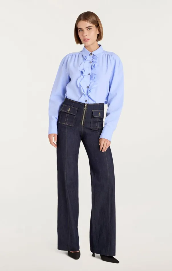 Women Long Sleeve Tops Cinq Sept Kadi Top Rain Cloud