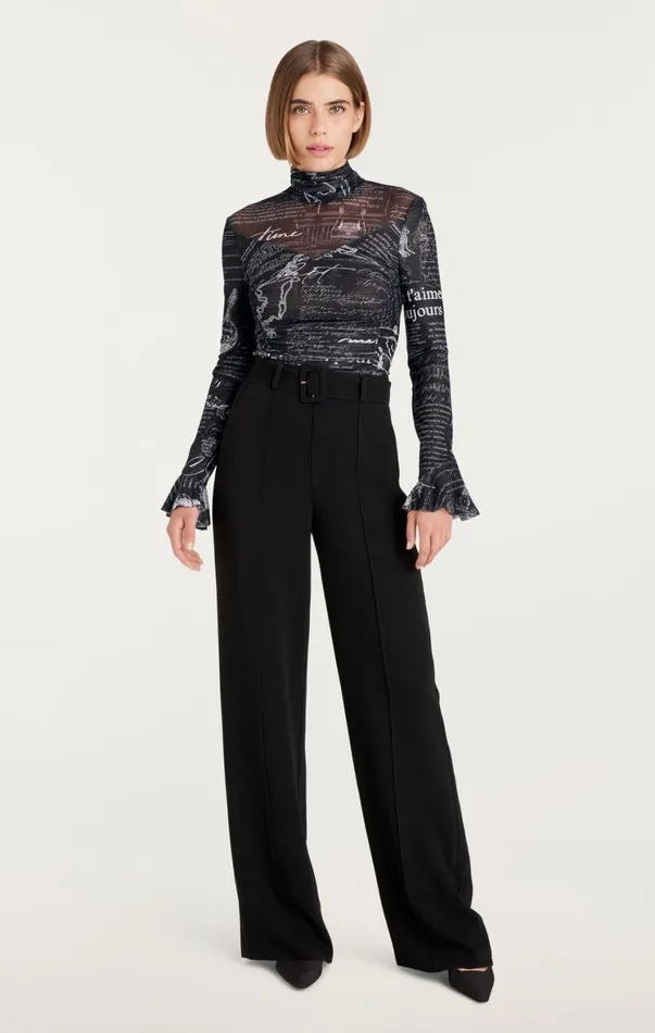 Women Long Sleeve Tops Cinq Sept Lucy Top Blackwhite