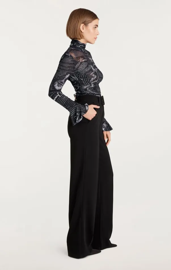 Women Long Sleeve Tops Cinq Sept Lucy Top Blackwhite
