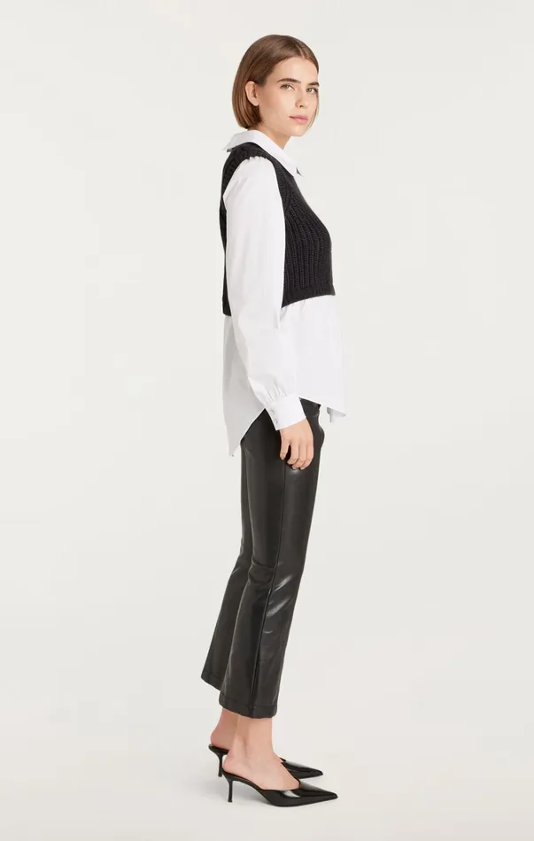 Women Long Sleeve Tops Cinq Sept Mara Shaker Pullover Black
