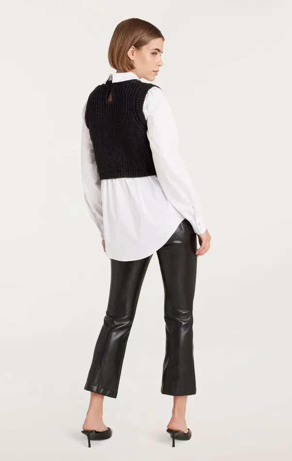 Women Long Sleeve Tops Cinq Sept Mara Shaker Pullover Black