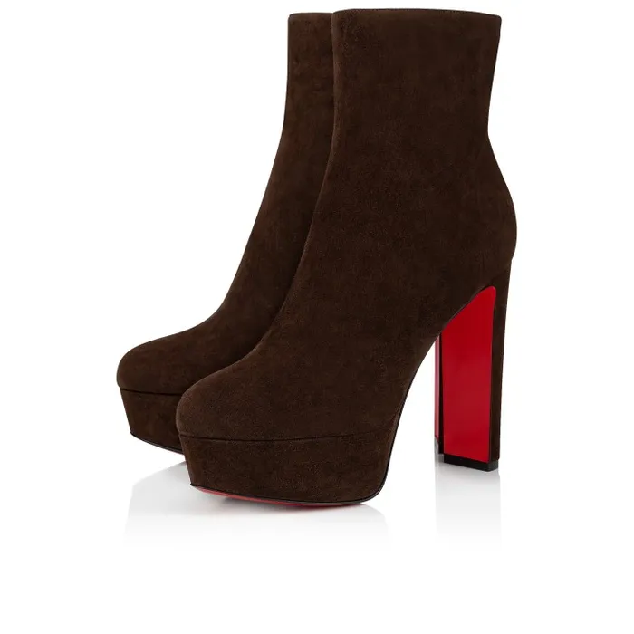 Women Loo Booty 130 Mm Low Boots 8211 Veau Velours 8211 Cosme Christian Louboutin Boots